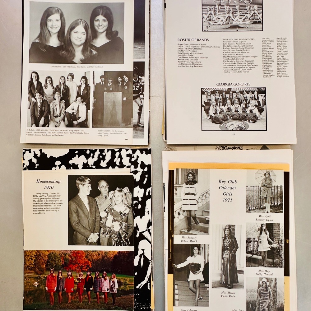 Yearbook Jackpot! 25 pages from 60s - 70s yearbooks Journals Ephemera Collage